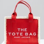 RED LEATHER TOTE BAG