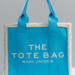 BLUE LEATHER TOTE BAG
