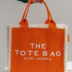 ORANGE LEATHER TOTE BAG